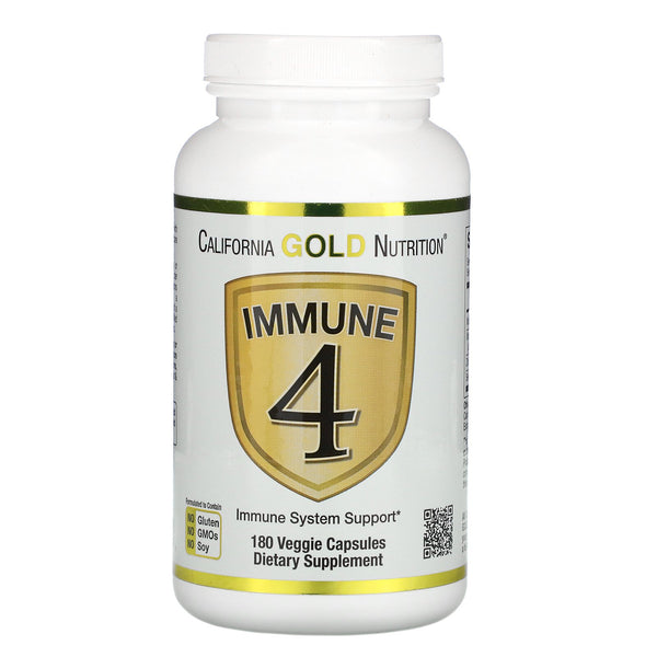 California Gold Nutrition, Immune 4, Immune System Support, 180 Veggie Capsules - The Supplement Shop