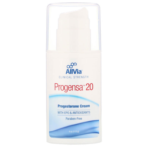 AllVia, Progensa 20, Progestrone Cream, 4 oz (113 g) - The Supplement Shop