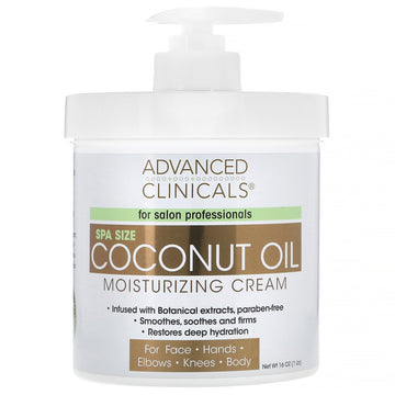 Advanced Clinicals, Coconut Oil Moisturizing Cream, 16 oz (454 g)