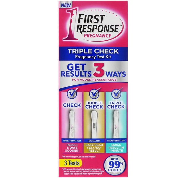 First Response, Triple Check Pregnancy, 3 Tests - The Supplement Shop