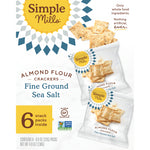 Simple Mills, Naturally Gluten-Free, Almond Flour Crackers, Fine Ground Sea Salt, 6 Packs, 0.8 oz (23 g) Each - The Supplement Shop