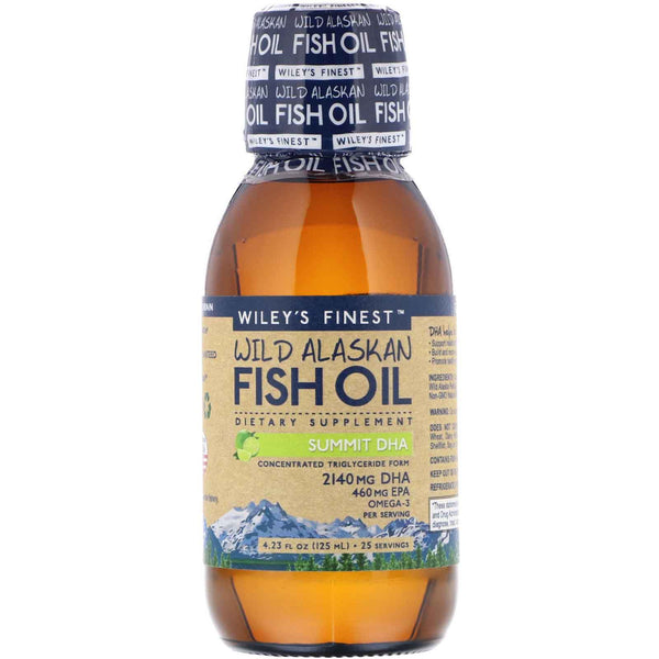 Wiley's Finest, Wild Alaskan Fish Oil, Summit DHA, Natural Lime Flavor, 4.23 fl oz (125 ml) - The Supplement Shop