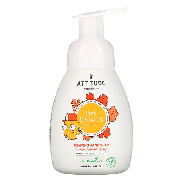 ATTITUDE, Little Leaves Science, Foaming Hand Soap, Mango, 10 fl oz (295 ml) - The Supplement Shop