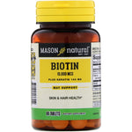 Mason Natural, Biotin Plus Keratin, 10,000 mcg, 60 Tablets - The Supplement Shop