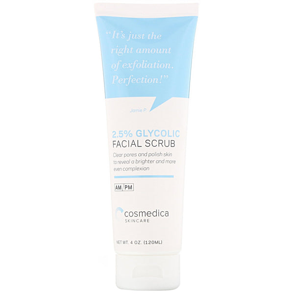 Cosmedica Skincare, 2.5% Glycolic Facial Scrub, 4 oz (120 ml) - The Supplement Shop