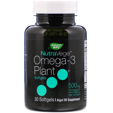 Ascenta, NutraVege, Omega-3 Plant, 500 mg, 30 Softgels
