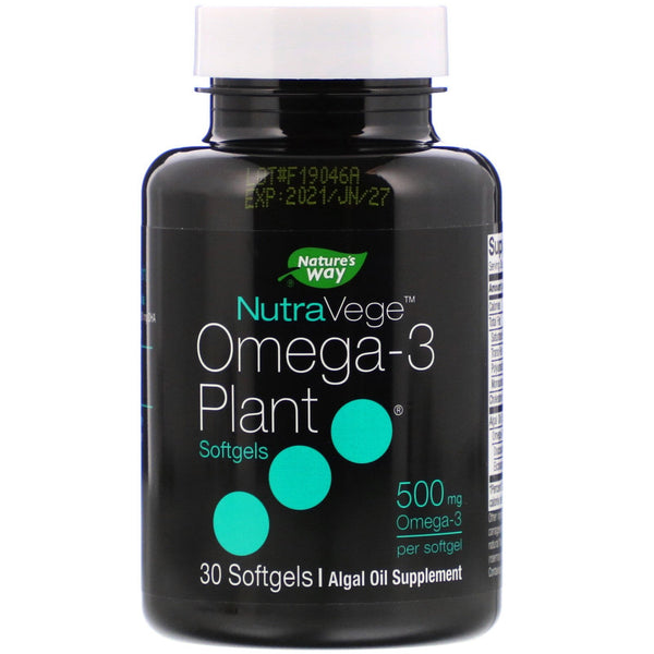 Ascenta, NutraVege, Omega-3 Plant, 500 mg, 30 Softgels - The Supplement Shop