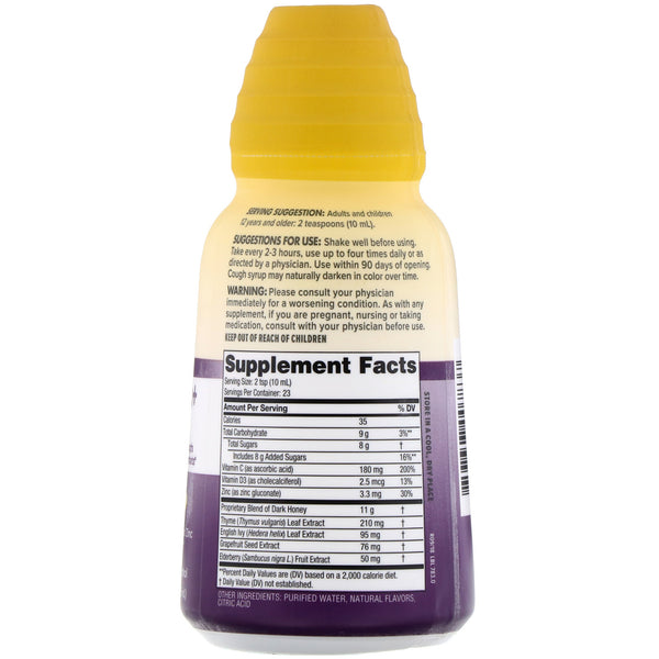 Zarbee's, Complete Cough Syrup + Immune, Natural Berry, 8 fl oz (236 ml) - The Supplement Shop