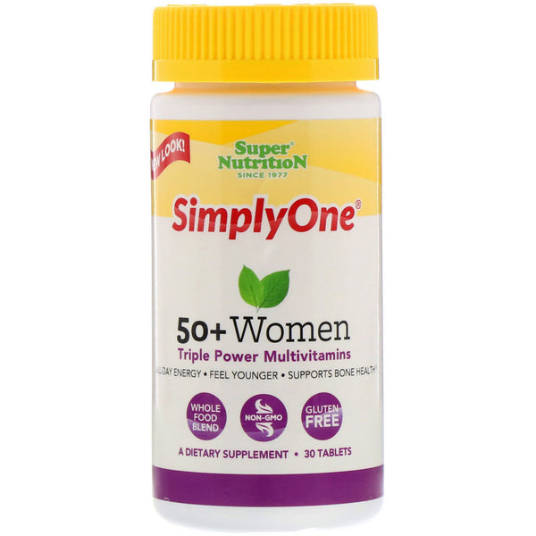 Super Nutrition, SimplyOne, 50+ Women, Triple Power Multivitamins, 30 Tablets - The Supplement Shop