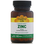 Country Life, Target-Mins Zinc, 50 mg, 180 Tablets - The Supplement Shop