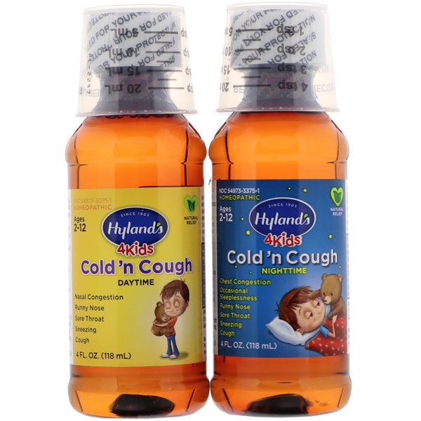 Hyland's, 4 Kids, Cold 'n Cough, Day & Night Value Pack, Age 2-12, 4 fl oz (118 ml) Each - The Supplement Shop