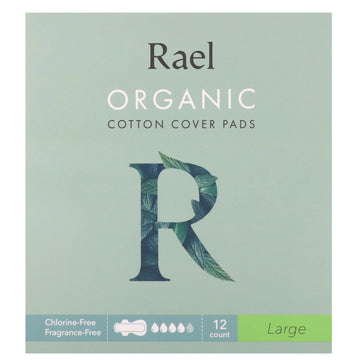 Rael, Organic Cotton Cover Pads, Large, 12 Count