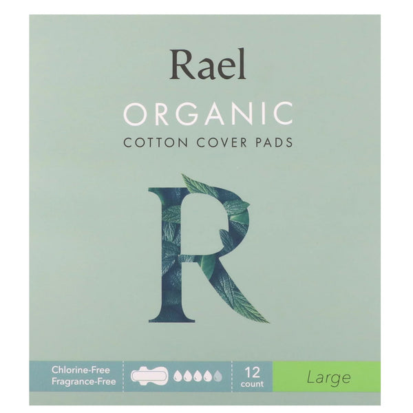 Rael, Organic Cotton Cover Pads, Large, 12 Count - The Supplement Shop