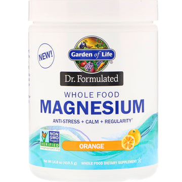Garden of Life, Dr. Formulated, Whole Food Magnesium Powder, Orange, 14.8 oz (419.5 g)