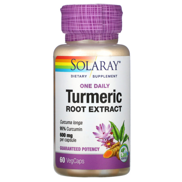 Solaray, One Daily, Turmeric Root Extract, 600 mg, 60 VegCaps - The Supplement Shop
