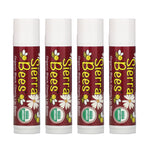 Sierra Bees, Organic Lip Balms, Black Cherry, 4 Pack, .15 oz (4.25 g) Each - The Supplement Shop