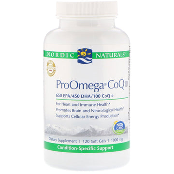 Nordic Naturals, ProOmega CoQ10, 1,000 mg, 120 Soft Gels