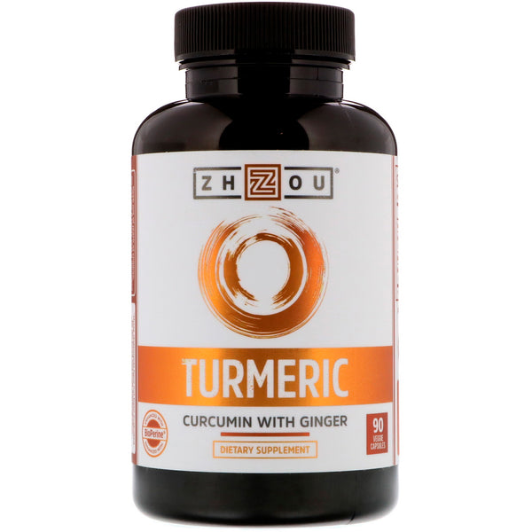 Zhou Nutrition, Turmeric, Curcumin with Ginger, 90 Veggie Capsules - The Supplement Shop
