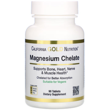 California Gold Nutrition, Magnesium Chelate, 210 mg, 90 Tablets