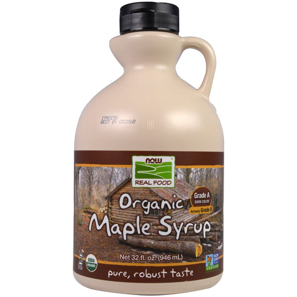 Now Foods, Real Food, Organic Maple Syrup, Grade A, Dark Color, 32 fl oz (946 ml) - The Supplement Shop