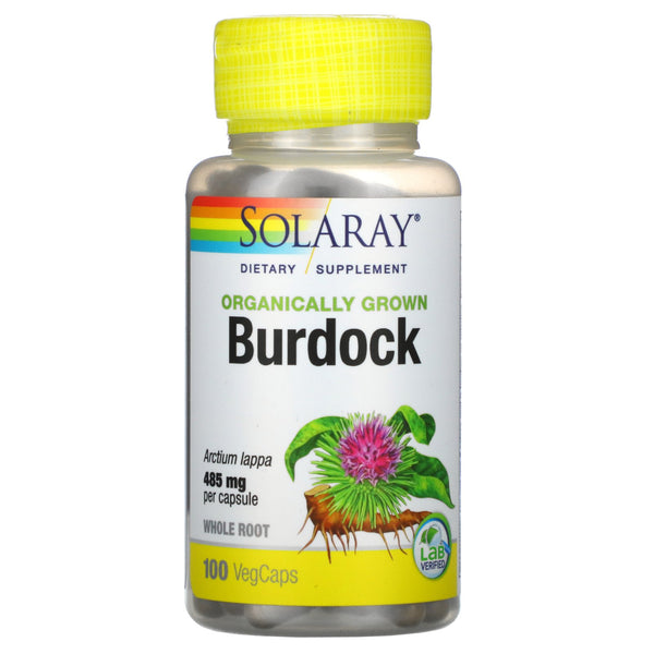 Solaray, Organically Grown Burdock, 485 mg, 100 VegCaps - The Supplement Shop