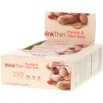 ThinkThin, Protein & Fiber Bars, Chunky Chocolate Peanut, 10 Bars, 1.41 oz (40 g) Each - The Supplement Shop