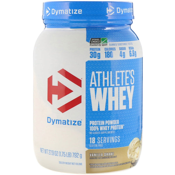 Dymatize Nutrition, Athlete’s Whey, Vanilla Shake, 1.75 lb (792 g) - The Supplement Shop