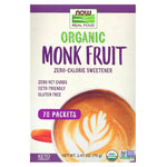 Now Foods, Real Food, Organic Monk Fruit Zero-Calorie Sweetener, 70 Packets, 2.47 oz (70 g) - The Supplement Shop