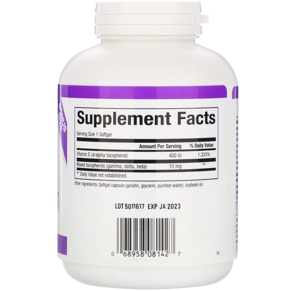 Natural Factors, Mixed Vitamin E, 400 IU, 240 Softgels - The Supplement Shop