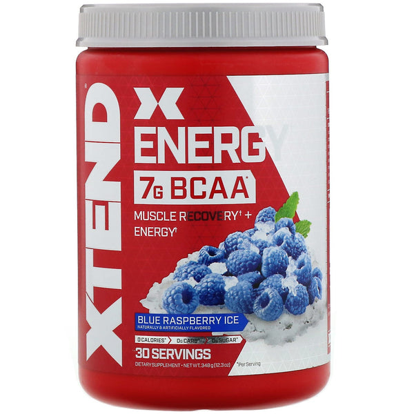 Scivation, Xtend Energy, 7G BCAA, Blue Raspberry Ice, 12.3 oz (348 g) - The Supplement Shop