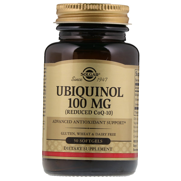 Solgar, Ubiquinol (Reduced CoQ10), 100 mg, 50 Softgels - The Supplement Shop