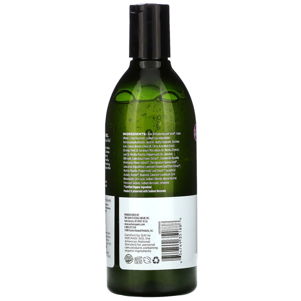 Avalon Organics, Bath & Shower Gel, Revitalizing Peppermint, 12 fl oz (355 ml) - The Supplement Shop