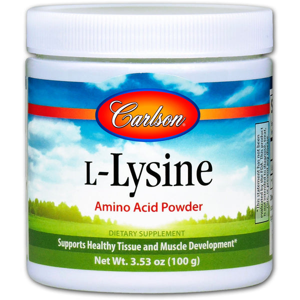 Carlson Labs, L-Lysine, Amino Acid Powder, 3.53 oz (100 g) - The Supplement Shop