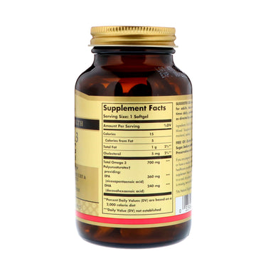 Solgar, Omega-3, Double Strength, 700 mg, 60 Softgels