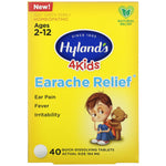 Hyland's, 4 Kids, Earache Relief, Ages 2-12, 40 Quick-Dissolving Tablets - The Supplement Shop