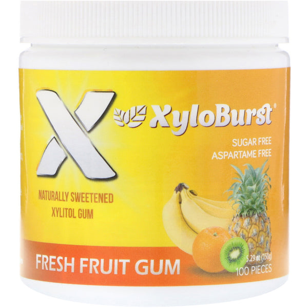 Xyloburst, Xylitol Chewing Gum, Fresh Fruit, 5.29 oz (150 g), 100 Pieces - The Supplement Shop