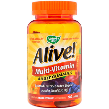 Nature's Way, Alive! Multi-Vitamin, Adult Gummies, Fruit Flavors, 90 Gummies