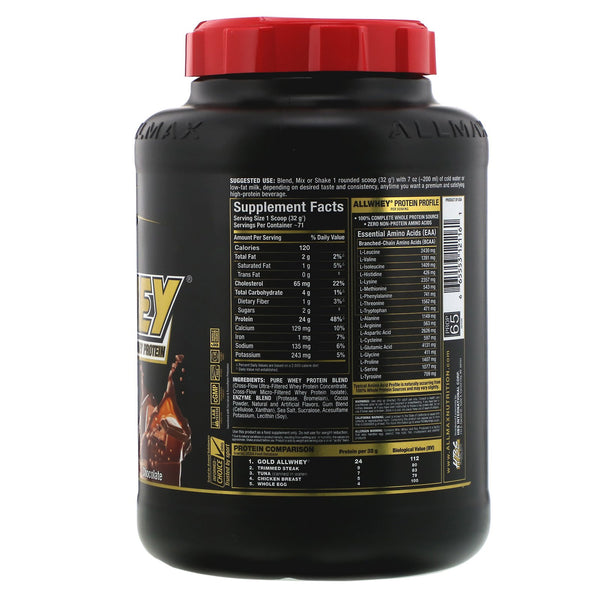 ALLMAX Nutrition, Gold AllWhey, 100% Premium Whey Protein, Chocolate, 5 lbs (2.27 kg) - The Supplement Shop