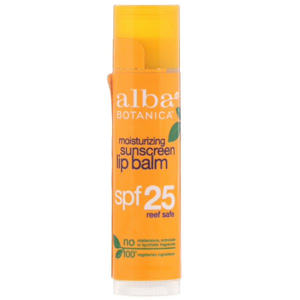 Alba Botanica, Moisturizing Sunscreen Lip Balm, SPF 25, .15 oz (4.2 g) - The Supplement Shop