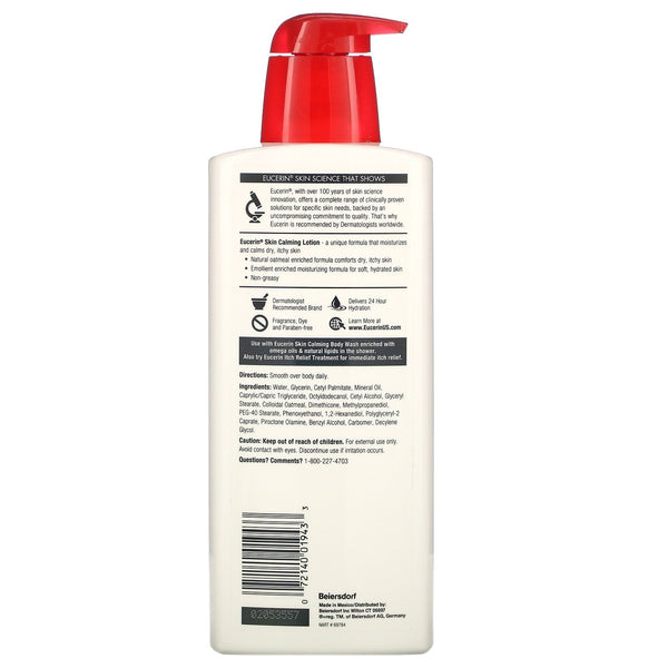 Eucerin, Skin Calming Lotion, Fragrance Free, 16.9 fl oz (500 ml) - The Supplement Shop