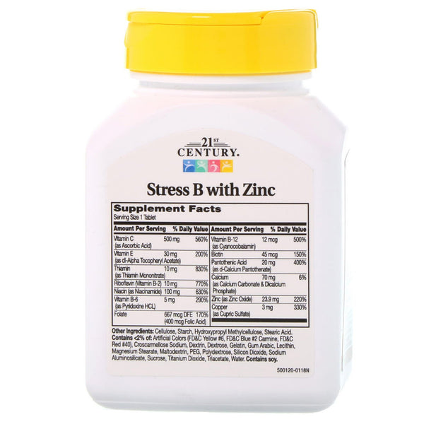 21st Century, Stress B with Zinc, 66 Tablets - The Supplement Shop