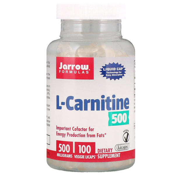 Jarrow Formulas, L-Carnitine 500, 500 mg, 100 Veggie Licaps - The Supplement Shop