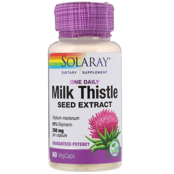 Solaray, Milk Thistle Seed Extract, One Daily, 350 mg, 60 VegCaps - The Supplement Shop