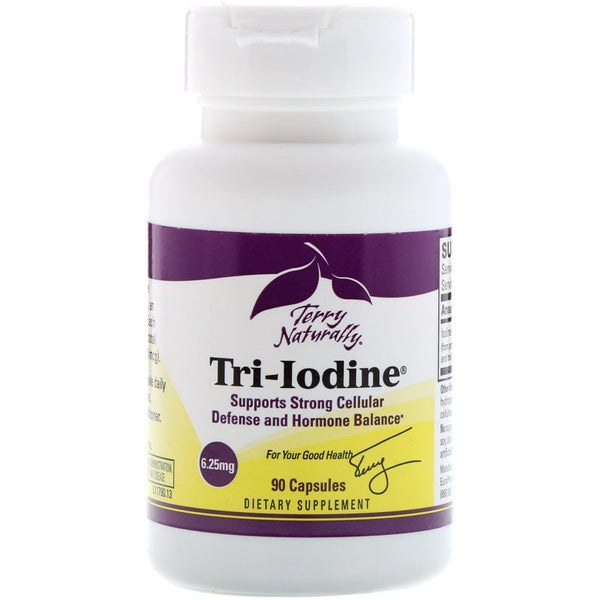 EuroPharma, Terry Naturally, Tri-Iodine, 6.25 mg, 90 Capsules - The Supplement Shop