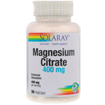 Solaray, Magnesium Citrate, 400 mg, 90 VegCaps - The Supplement Shop