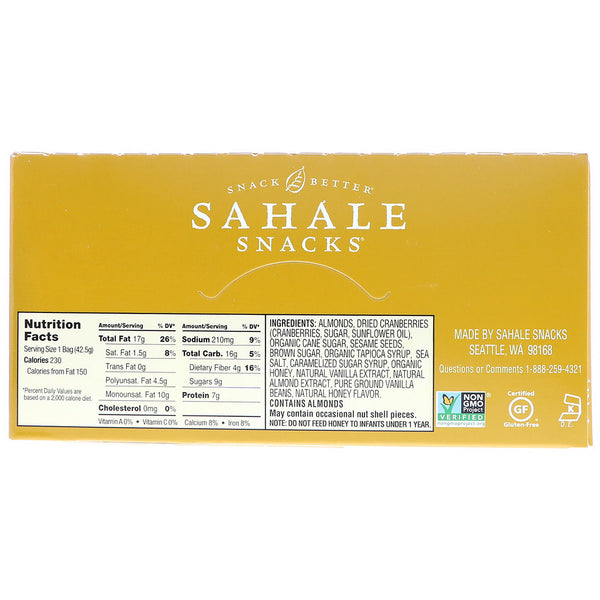 Sahale Snacks, Glazed Mix, Honey Almonds, 9 Packs, 1.5 oz (42.5 g) Each - The Supplement Shop