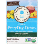 Traditional Medicinals, Organic EveryDay Detox Tea, Dandelion, Caffeine Free, 16 Wrapped Tea Bags, .85 (24 g) - The Supplement Shop