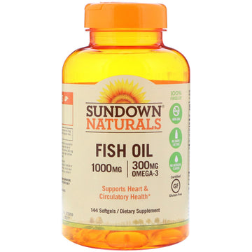 Sundown Naturals, Fish Oil, 1000 mg, 144 Softgels