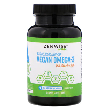 Zenwise Health, Marine Algae Derived Vegan Omega-3, 120 Softgels