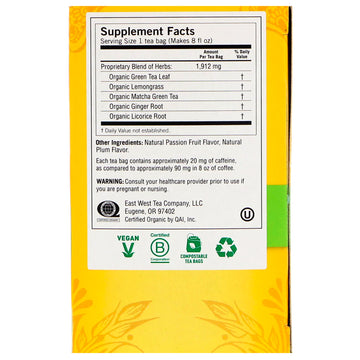 Yogi Tea, Green Tea, Passion Fruit Matcha, 16 Tea Bags, 1.12 oz (32 g)